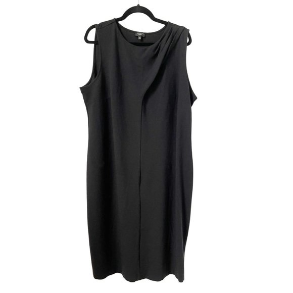Talbot's Dresses & Skirts - Talbot's Black Sleeveless Midi Dress with Ruching at Shoulder 18W